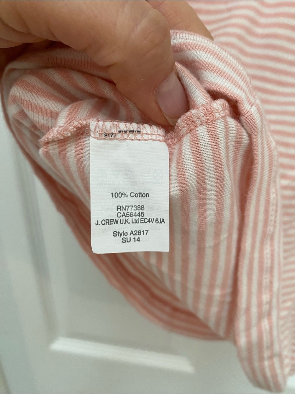 J. Crew Pink and White Striped 100% Cotton Tank - Small - Picture 4 of 4